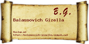 Balassovich Gizella névjegykártya