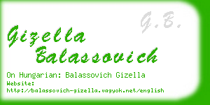 gizella balassovich business card